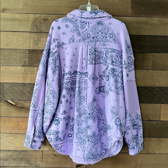 NWT Free People Women's West Coast Printed Ruby Jacket Purple Size Medium - Picture 5 of 9